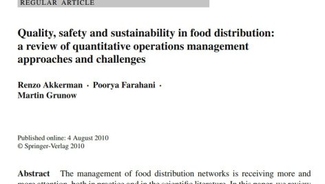 بررسی ایمنی، کیفیت و پایداری در توزیع مواد غذایی: ارزیابی روش‌ها و مشکلات مدیریت عملیات کمی