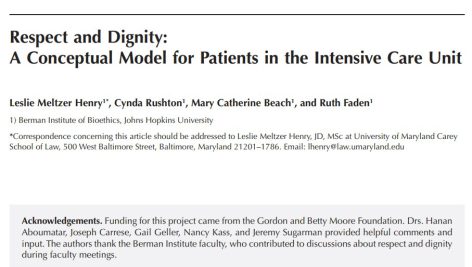 احترام و کرامت: مدل مفهومی برای بیماران در بخش مراقبت‌های ویژه