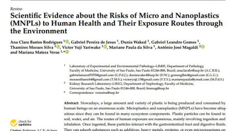 شواهد علمی در مورد خطرات میکرو و نانوپلاستیک ها (MNPLs) برای سلامت انسان و مسیرهای مواجهه با آنها از طریق محیط زیست