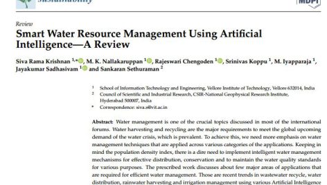 مدیریت هوشمند منابع آب با استفاده از هوش مصنوعی -مقاله مروری