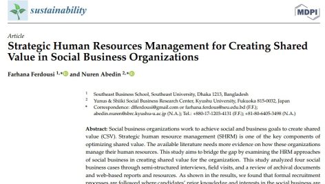 مدیریت استراتژیک منابع انسانی برای ارزش آفرینی مشترک در سازمان‌های کسب و کار اجتماعی