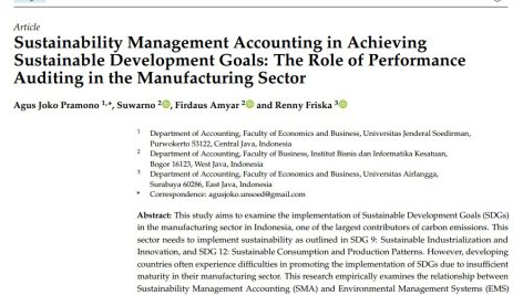 حسابداری مدیریت پایداری در دستیابی به اهداف توسعه پایدار: نقش حسابرسی عملکرد در بخش تولید