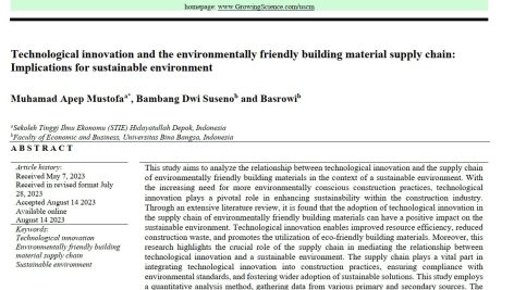 نوآوری تکنولوژیکی و زنجیره تأمین مصالح ساختمانی سازگار با محیط زیست: پیامدهایی برای محیط زیست پایدار