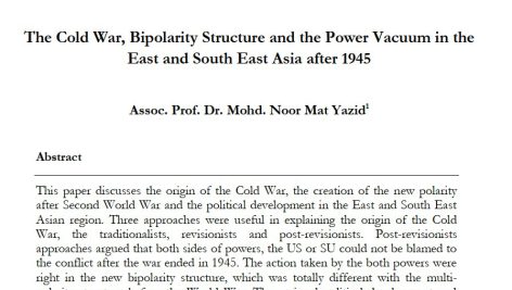 جنگ سرد، ساختار دوقطبی و خلاء قدرت در شرق و جنوب شرق آسیا پس از ۱۹۴۵