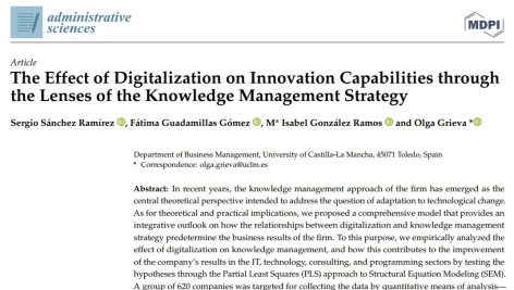 تأثیر دیجیتالی سازی بر قابلیت‌های نوآوری از دیدگاه استراتژی مدیریت دانش