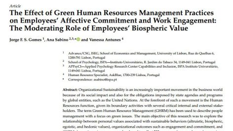 تأثیر شیوه‌های مدیریت منابع انسانی سبز بر تعهد عاطفی و مشارکت کاری کارکنان