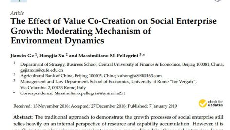 تأثیر هم‌آفرینی ارزش بر رشد بنگاه‌های اجتماعی: مکانیسم تعدیل‌کننده پویایی محیطی