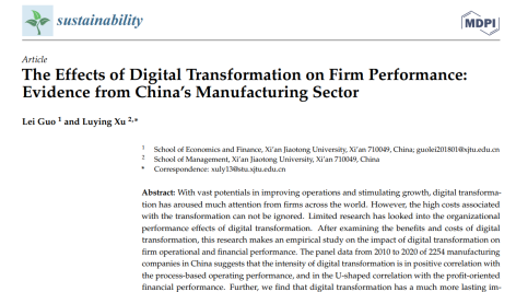 اثرات تحول دیجیتال بر عملکرد شرکت: شواهدی از بخش تولید چین