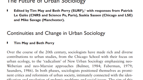 آینده جامعه شناسی شهری: پیوستگی‌ها و تغییرات در جامعه شناسی شهری