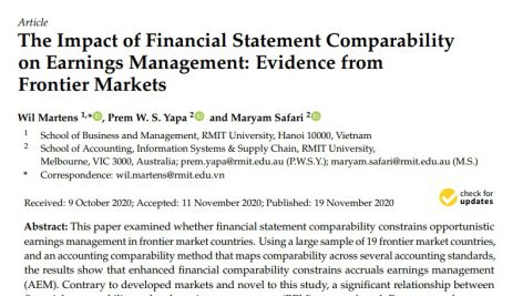 تأثیر مقایسه‌پذیری صورت‌های مالی بر مدیریت سود: شواهدی از بازارهای مرزی