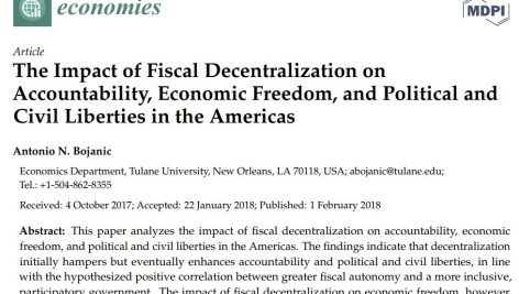 تأثیر تمرکززدایی مالی بر پاسخگویی، آزادی اقتصادی، و آزادی‌های سیاسی و مدنی در قاره آمریکا