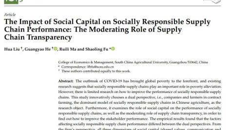 تأثیر سرمایه اجتماعی بر عملکرد زنجیره تأمین مسئولیت پذیر اجتماعی: نقش تعدیل کننده شفافیت زنجیره تأمین