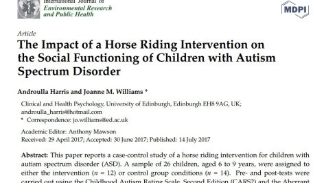 تأثیر مداخله اسب سواری بر عملکرد اجتماعی کودکان مبتلا به اختلال طیف اوتیسم