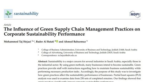 تأثیر شیوه‌های مدیریت زنجیره تأمین سبز بر عملکرد پایداری شرکت