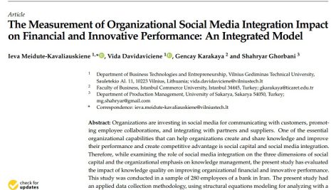 اندازه‌گیری تأثیر یکپارچگی رسانه‌های اجتماعی سازمانی بر عملکرد مالی و نوآورانه: یک مدل یکپارچه