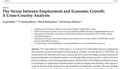 پیوند بین اشتغال و رشد اقتصادی: یک تحلیل بین کشوری