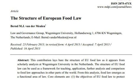 ساختار قانون غذای اروپا