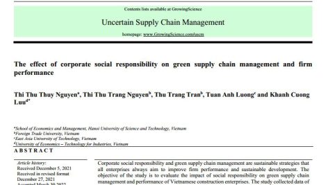 تأثیر مسئولیت اجتماعی شرکت بر مدیریت زنجیره تأمین سبز و عملکرد شرکت