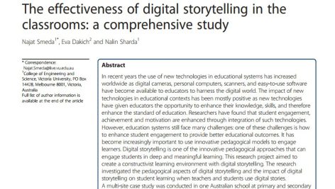 بررسی کارآمدی داستان سرایی دیجیتال در کلاس‌های درس: یک مطالعه همه جانبه