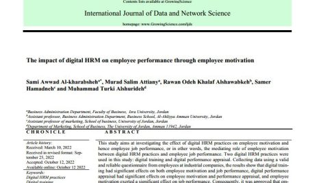 تأثیر مدیریت منابع انسانی دیجیتال بر عملکرد کارکنان از طریق انگیزش کارکنان