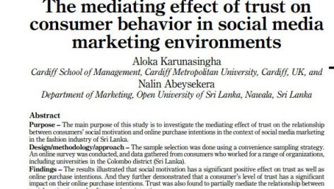 اثر واسطه‌ای اعتماد بر رفتار مصرف کننده در محیط‌های بازاریابی رسانه‌های اجتماعی