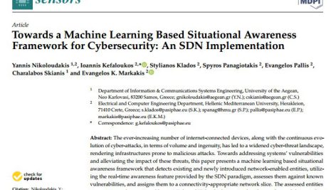 به سوی چارچوب آگاهی موقعیتی مبتنی بر یادگیری ماشینی برای امنیت سایبری: پیاده سازی SDN