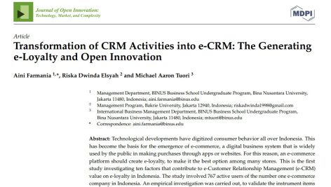 تبدیل فعالیت‌های CRM به e-CRM: ایجاد وفاداری الکترونیکی و نوآوری باز