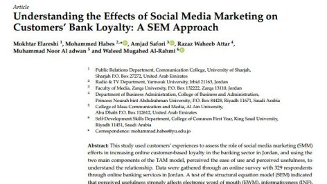 درک تأثیرات بازاریابی رسانه‌های اجتماعی بر وفاداری مشتریان به بانک: یک رویکرد SEM