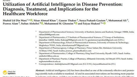 استفاده از هوش مصنوعی در پیشگیری از بیماری‌ها: تشخیص، درمان و پیامدها برای کادر بهداشت و درمان