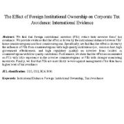 اثر مالکیت نهادی خارجی بر اجتناب مالیاتی شرکت ها: شواهد بین المللی
