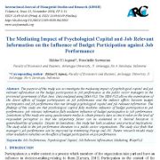 اثر تعدیل کننده ی سرمایه ی روان شناختی و  اطلاعات مرتبط با شغل