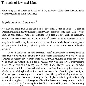 حاکمیت قانون و اسلام