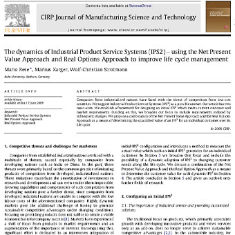 پویایی سیستم خدمات محصولات صنعتی (IPS2)