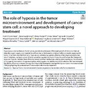 بررسی نقش هیپوکسی در خرد محیط تومور و رشد سلول‌های بنیادی سرطانی