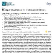 پیشرفت های درمانی برای بیماری هانتینگتون