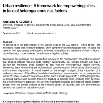 چارچوبی برای توانمندسازی شهرها در خطر